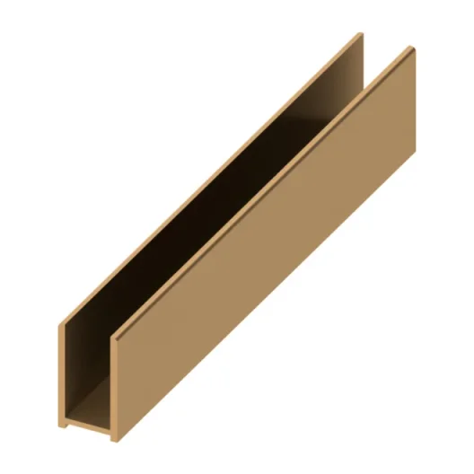 Abacus Glass Surface Channel - 10mm Brushed Brass - 2400mm product image - Image 1