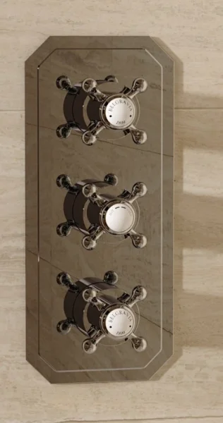 Belgravia Thermostatic Shower Valve Crosshead Portait 3 Handle 2 way 