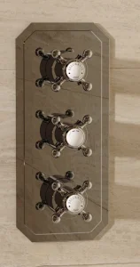 Belgravia Thermostatic Shower Valve Crosshead Portait 3 Handle 2 way 