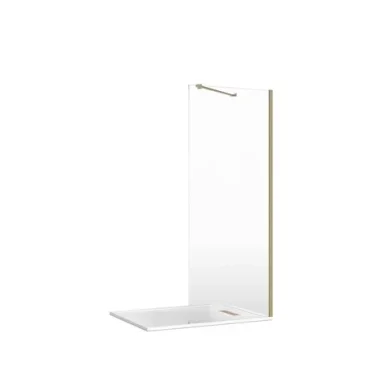 London Showers 10mm Glass 1200mm incl. Wall Arm & Surface Channel - Brushed Brass detail view - Image 2