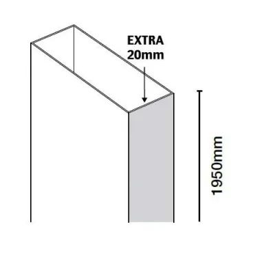 Merlyn 10 Series Sliding Door Extension Profile 20mm