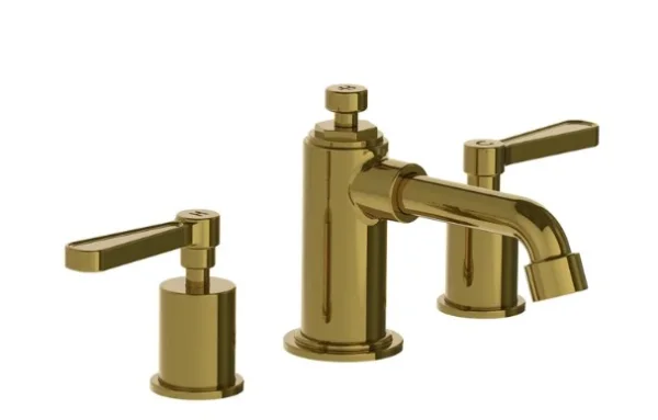 Lefroy Brooks Ten Ten Lever D/m 3h Basin Mixer With Puw - Brushed Brass