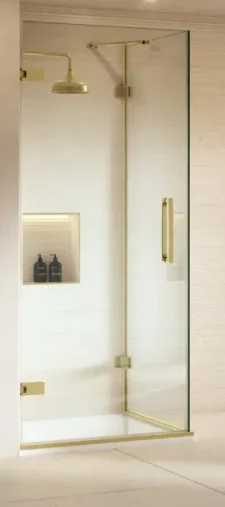 Merlyn Hinge Side Panel Brushed Brass 1000mm product image - Image 1