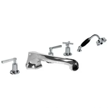 Lefroy Brooks Mackintosh Lever D/m Easyclean 5h Bath Set - Nickel