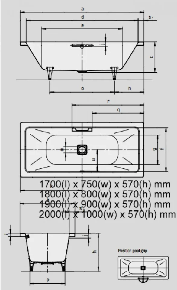 Kaldewei 732 Conoduo 1700 X 750mm Bath (excl. Feet) detail view - Image 4