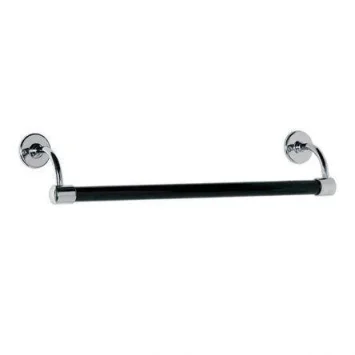 Lefroy Brooks Classic 762mm Large Bore Black Enamelled Towel Rail - Chrome