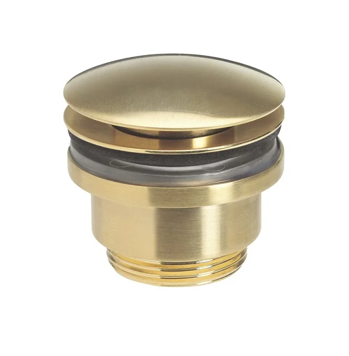 Crosswater MPRO Industrial Universal Basin Click Clack Waste Brushed Brass Unlaquered detail view - Image 2