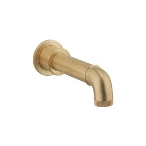 Crosswater MPRO Industrial Bath Spout Wall Mounted Brushed Brass Unlaquered