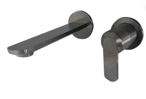 Neo Single Lever Wall Mounted Basin Mixer Brushed Black