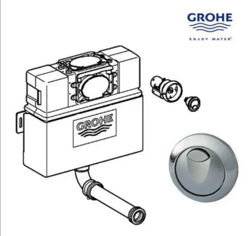 Grohe 38691 Eau2 Cist C/w Air Button .82m K35 product image - Image 1