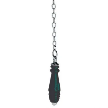 Lefroy Brooks Classic Black Ceramic Pull & Chain - Antique Gold