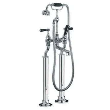 Lefroy Brooks Classic Black Lever Bsm With Standpipe Sleeves - Chrome