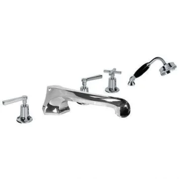 Lefroy Brooks Mackintosh Lever D/m Easyclean 5h Bath Set - Antique Gold