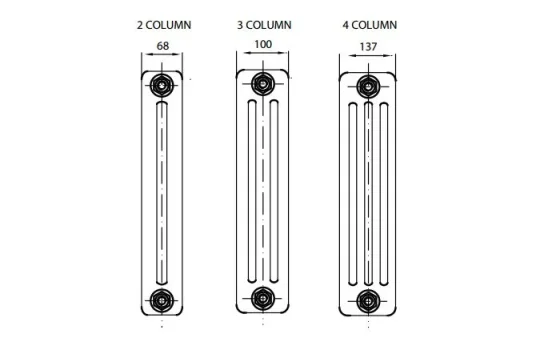 Reina Colona 500 X 1370 30 Section 3 Column Radiator detail view - Image 3