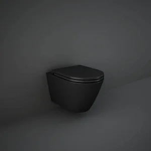 Rak Feeling Rimless Wall Hung Pan In Matt Black