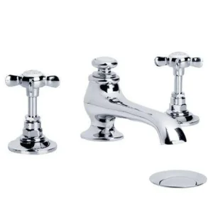 Lefroy Brooks Connaught White Lever D/m 3h Basin Mixer With Puw - Chrome