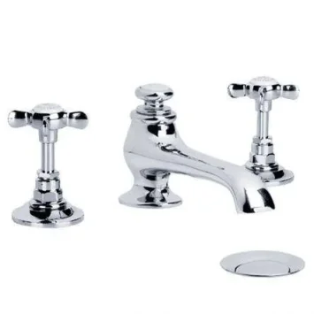 Lefroy Brooks Connaught White Lever D/m 3h Basin Mixer With Puw - Chrome