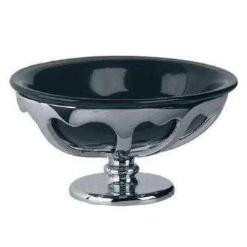 Lefroy Brooks Classic Free Standing Black China Soap Dish & Holder - Nickel