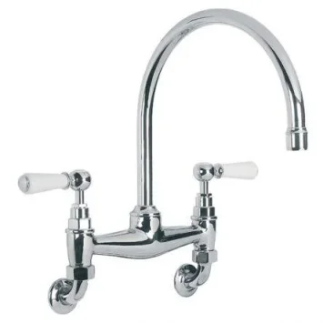 Lefroy Brooks Classic White Lever W/m Bridge Mixer - Chrome