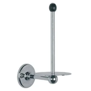 Lefroy Brooks Classic Spare Paper Holder With Black Acorn - Nickel