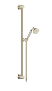 Booth & Co. Single Function Slide Rail Shower Kit Nickel & Crackled White