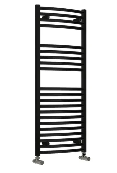 Reina Diva 500 X 800 Towel Radiator Black Curved product image - Image 1