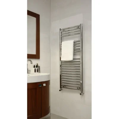 Vogue Focus (Straight) Towel Radiator Dual Energy - Chrome 1000X600 detail view - Image 3