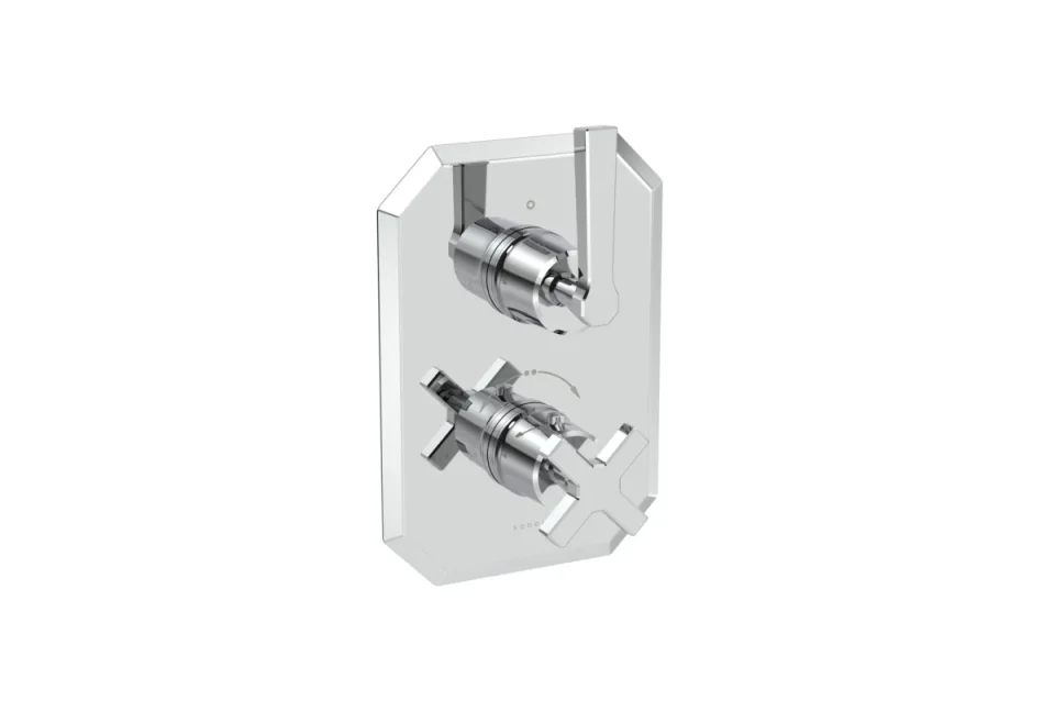 Saneux Cromwell 2 Way Lever Handle & Plate Finish Kit (for Cr020l) - Chrome detail view - Image 3