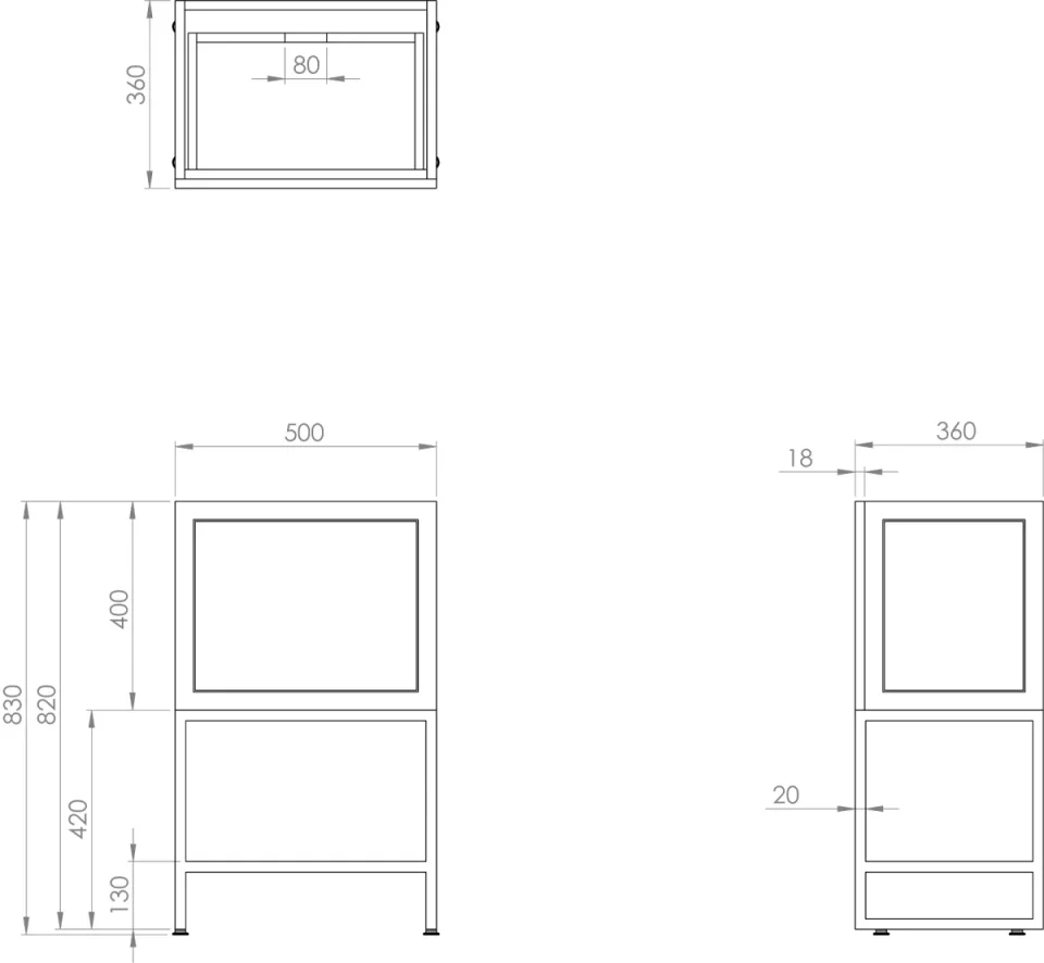 Saneux Kingsbury 50cm 1 Drawer Floor Standing Unit - Matte Anthracite detail view - Image 6