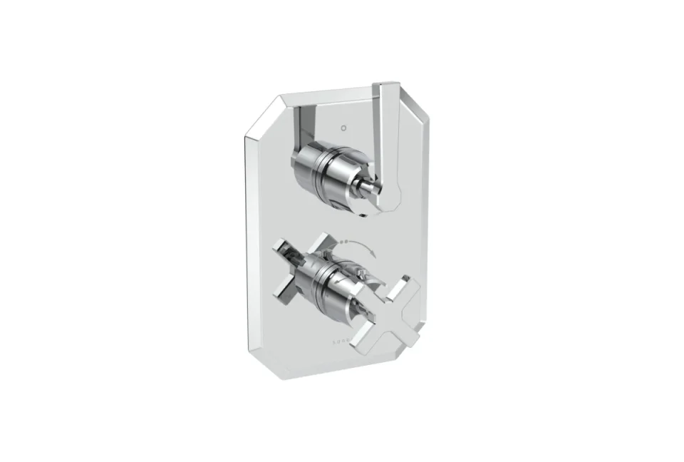 Saneux Cromwell 1 Way Lever Handle & Plate Finish Kit (for Cr019l) - Chrome detail view - Image 3
