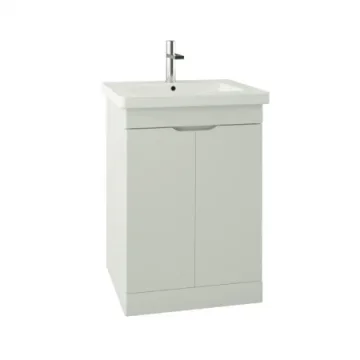 Saneux Indigo 60cm 2 Door Floor Standing Unit - Gloss White detail view - Image 2