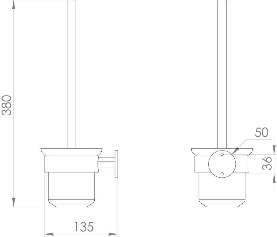 Saneux Cromwell Toilet Brush & Holder - Chrome detail view - Image 3