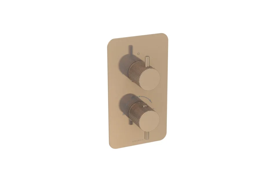 Saneux Cos 1 Way Thermostatic Shower Valve Kit - W/ Knurled Handle - Brushed Bronze (pvd) product image - Image 1
