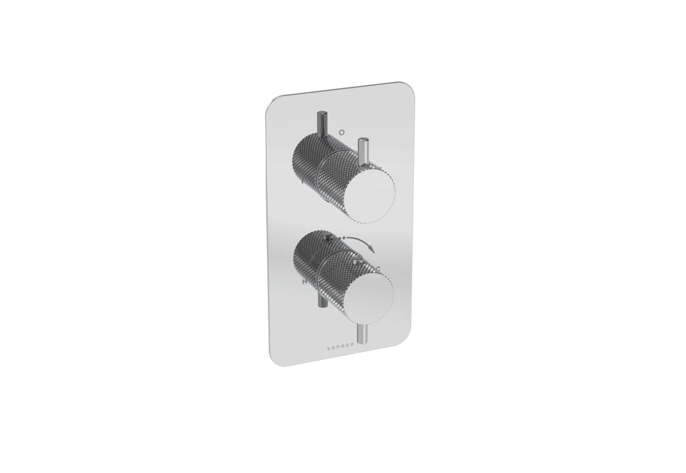 Saneux Cos 1 Way Thermostatic Shower Valve Kit - W/ Knurled Handle - Chrome