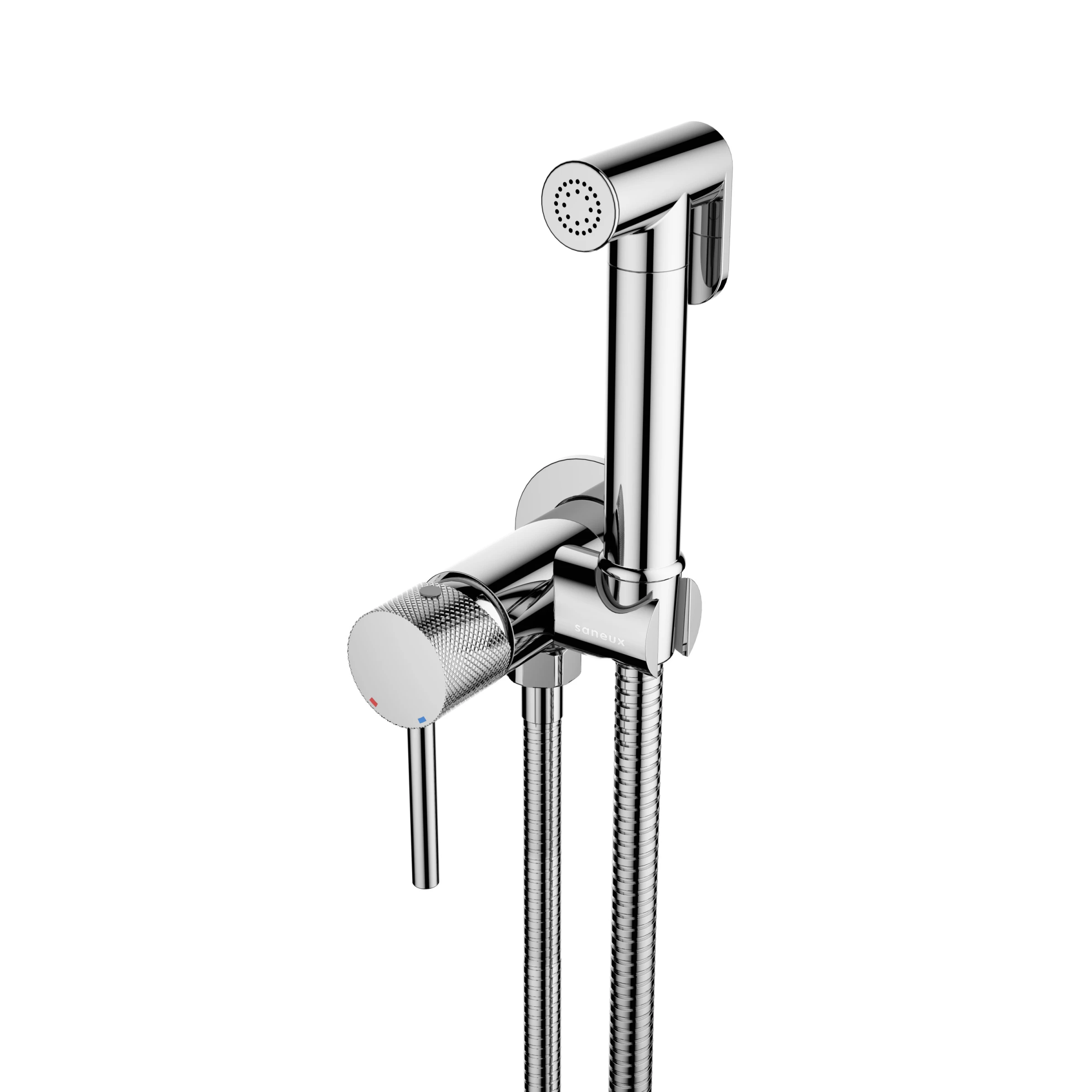 Saneux Cos Douche Kit With Knurled Handle - Chrome