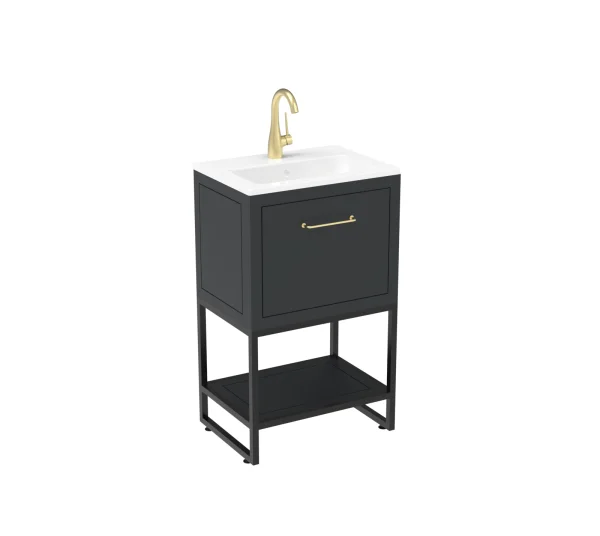 Saneux Kingsbury 50cm 1 Drawer Floor Standing Unit - Matte Anthracite