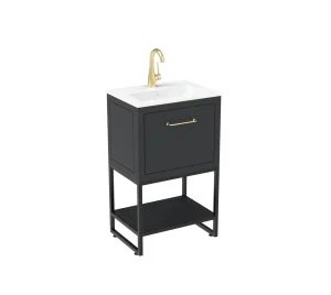 Saneux Kingsbury 50cm 1 Drawer Floor Standing Unit - Matte Anthracite