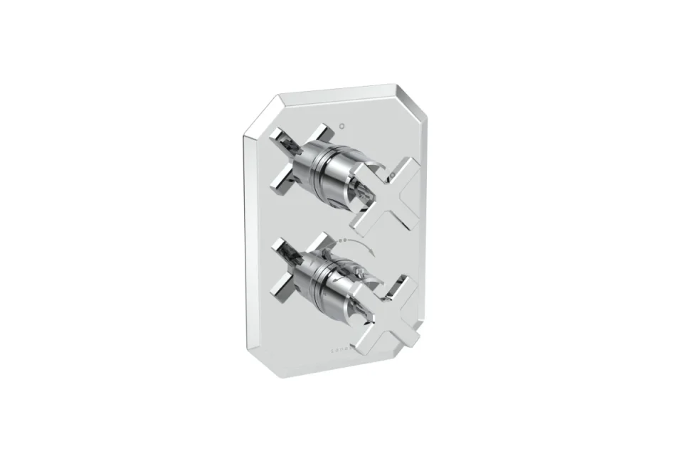 Saneux Cromwell 1 Way Cross Handle & Plate Finish Kit (for Cr019x) - Chrome product image - Image 1