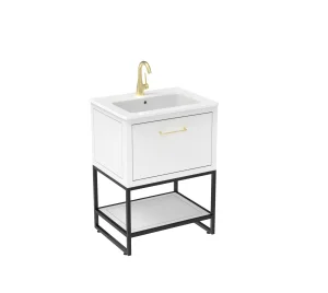 Saneux Kingsbury 60cm 1 Drawer Floor Standing Unit - Matte White