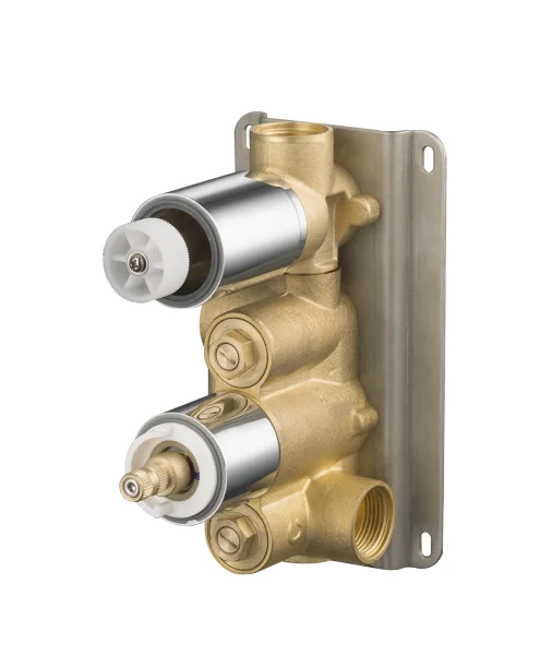Saneux Thermostatic Valve Body With 1 Outlet & 2 Holes - Brass