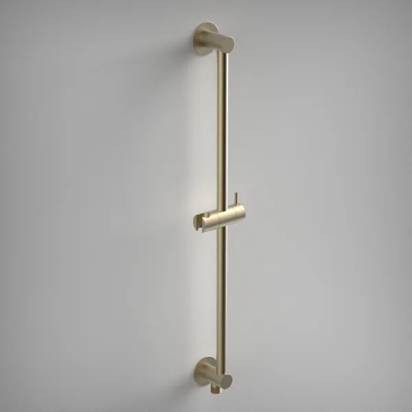 Ava Integrated Round Slide Rail Bar Only - Brushed Brass