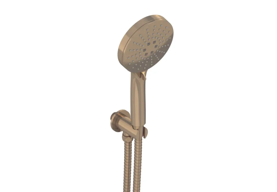 Saneux Cos 3 Function Handset - W/ Outlet Elbow & Holder & 150cm Hose - Brushed Bronze product image - Image 1