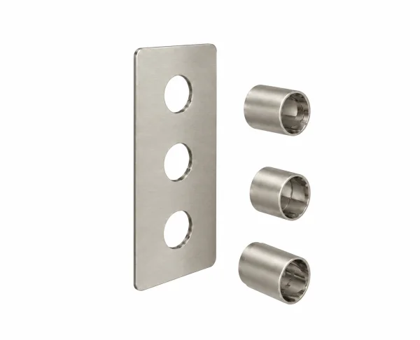 Saneux Cos 3 Way Shower Plate & Shrouds - Portrait - Brushed Nickel