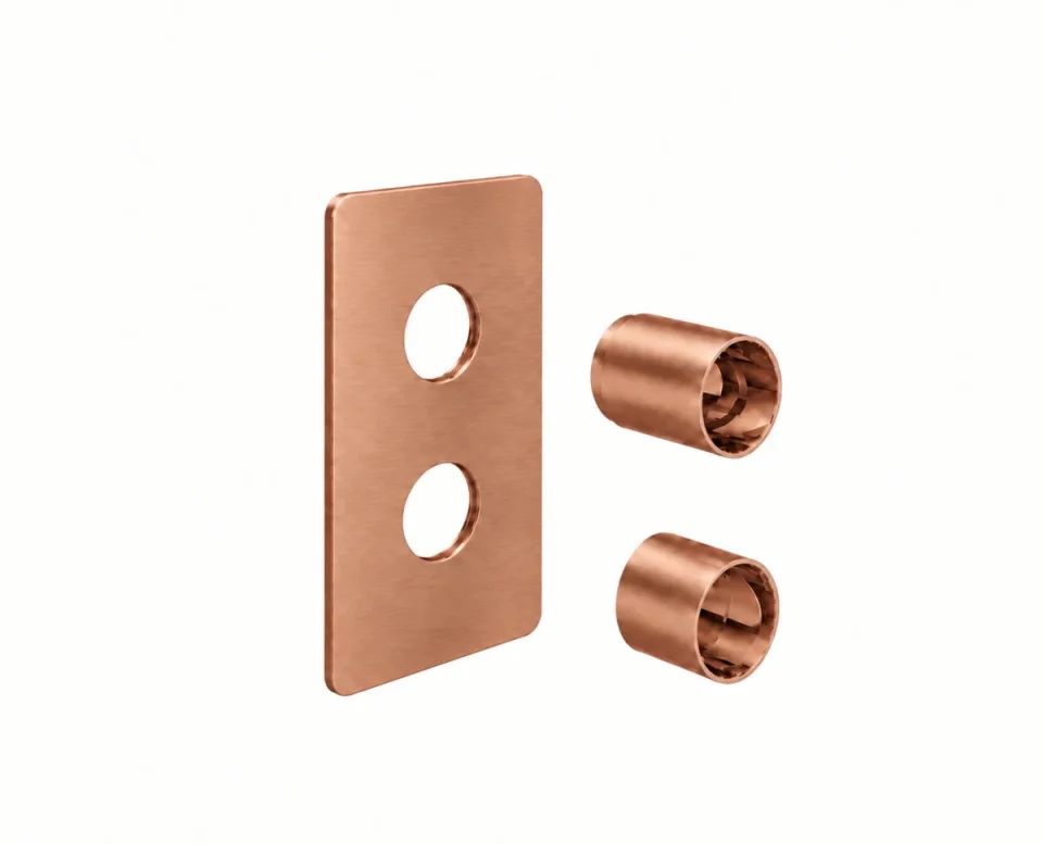 Saneux Cos 2 Way Shower Plate & Shrouds - Portrait - Brushed Bronze product image - Image 1