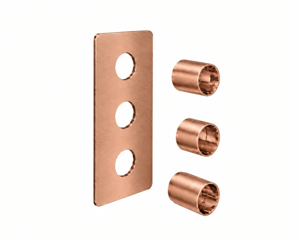 Saneux Cos 3 Way Shower Plate & Shrouds - Portrait - Brushed Bronze