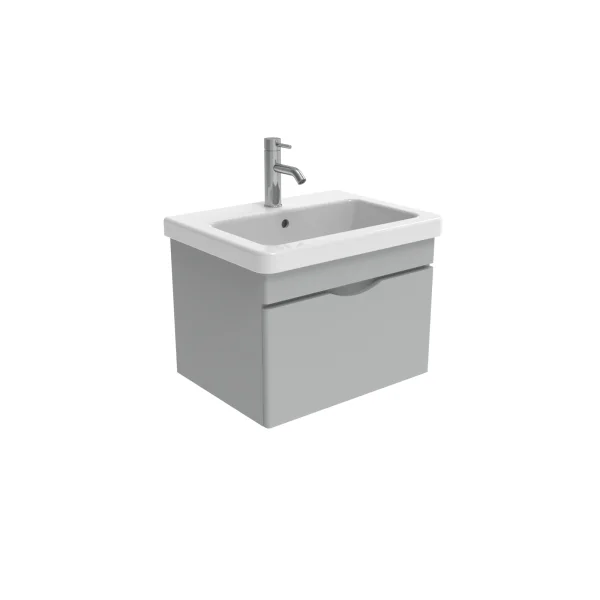 Saneux Indigo 60cm 1 Drawer Wall Mounted Unit - Dove Grey