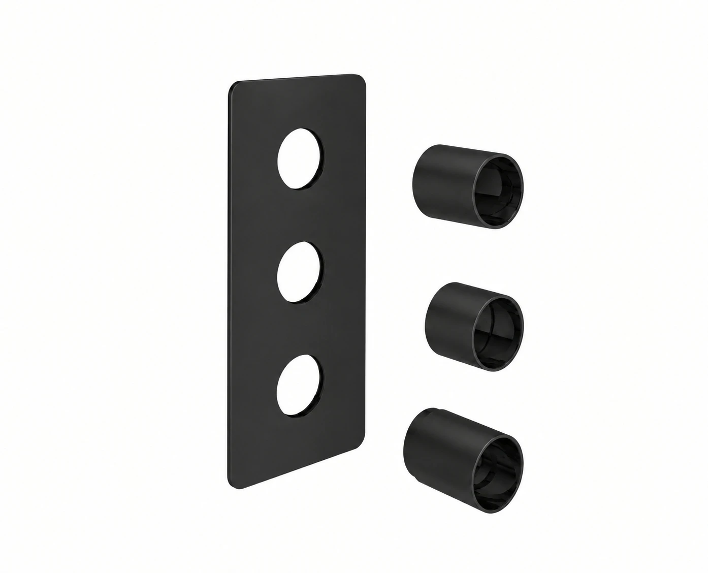 Saneux Cos 3 Way Shower Plate & Shrouds - Portrait - Satin Black