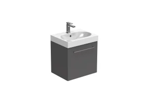 Saneux Austen 50cm 1 Drawer Wall Mounted Unit - Matte Iron Grey