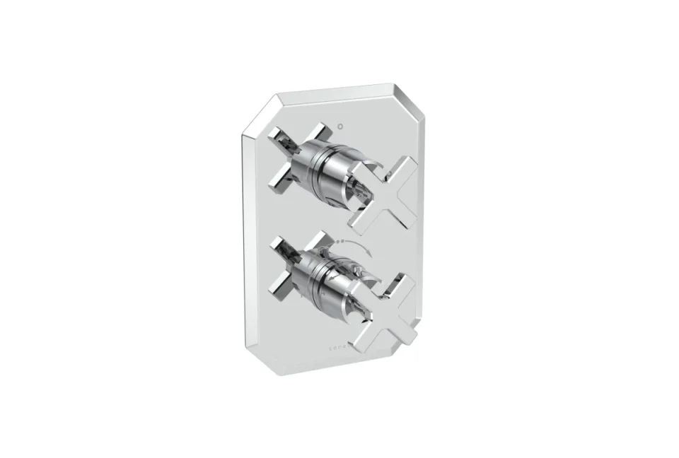 Saneux Cromwell 2 Way Thermostatic Shower Valve Kit With Cross Handles - Chrome product image - Image 1