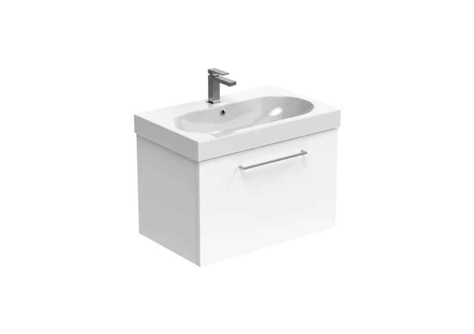 Saneux Austen 72cm 1 Drawer Wall Mounted Unit - Gloss White product image - Image 1